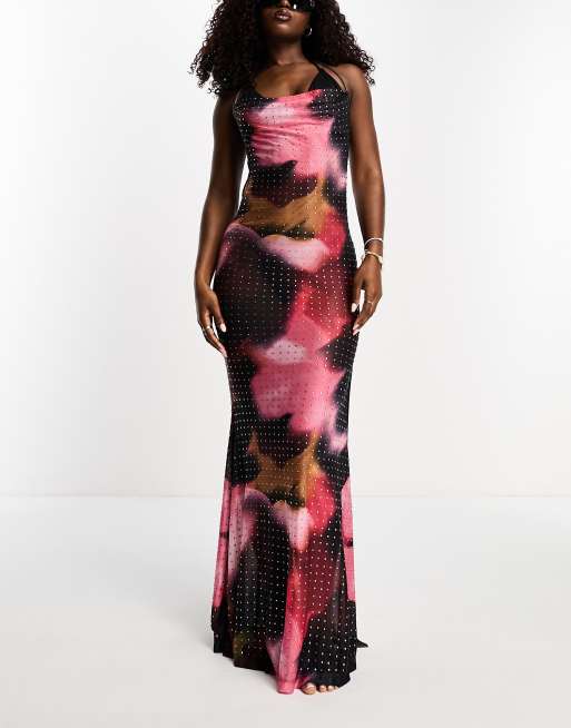 Tie dye discount evening dress