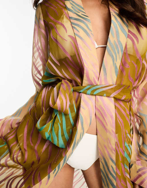 Maxi belted clearance kimono