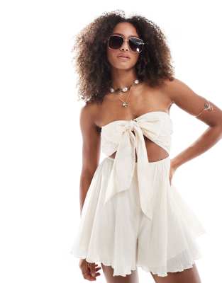 MISS SELFRIDGE BEACH CHEESECLOTH TIE FRONT ROMPER 