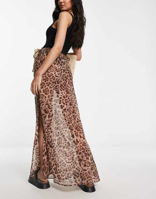 Chiffon leopard print skirt 2025