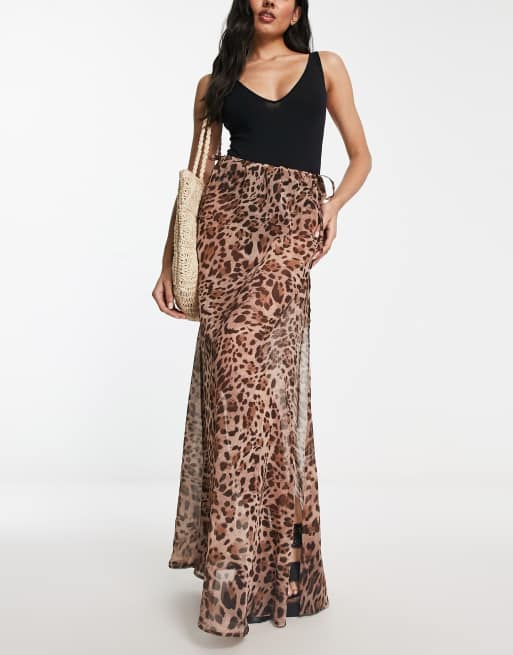 Leopard maxi outlet skirt easy