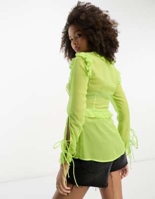 Green Chiffon Top