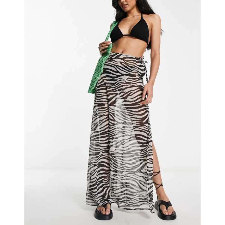 Full length cheap zebra skirt