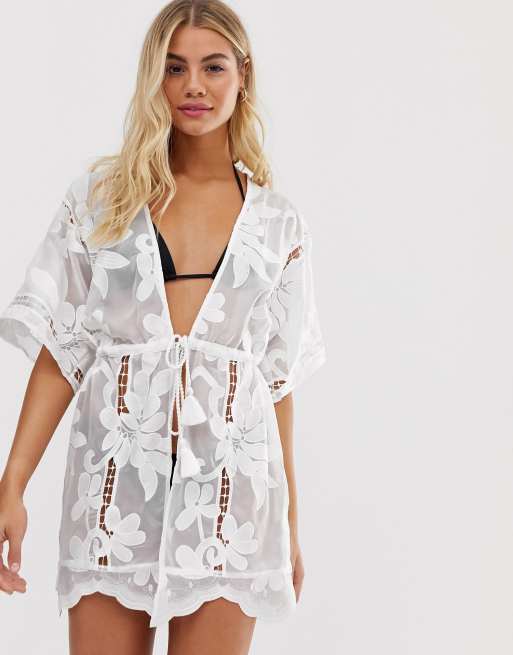 White beach best sale kimono uk