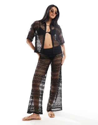 Miss Selfridge Miss Selfridge beach lace trousers in black