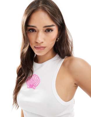 MISS SELFRIDGE BEADED SHELL TANK TOP 