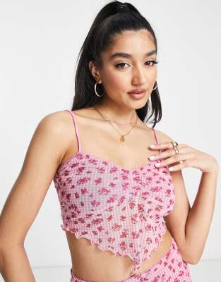 Miss Selfridge - Bedrucktes Camisole-Oberteil mit Vichykaromuster, Kombiteil-Bunt