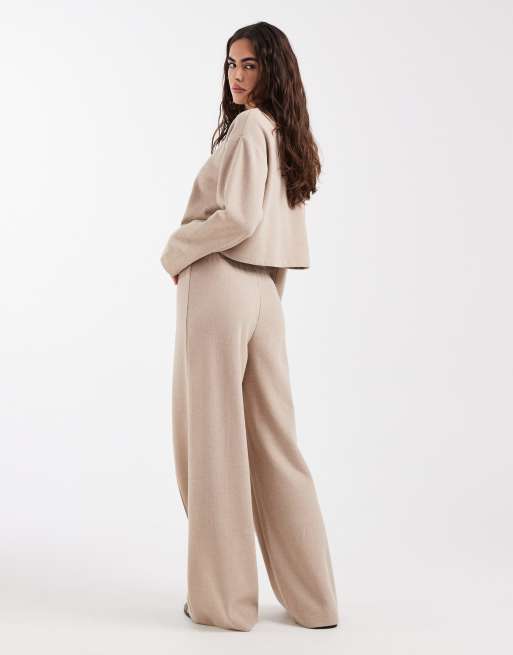 Miss Selfridge – Beige byxor med vida ben, del av set, 3 av 5