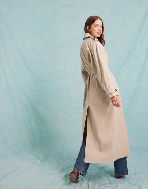 Miss Selfridge - Beige maxi-trenchcoat, 4 af 4