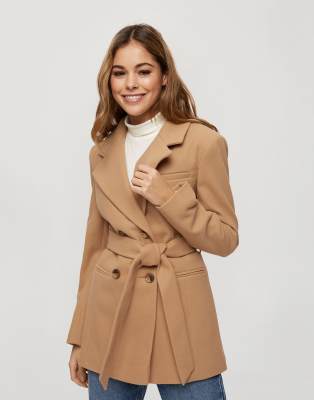 camel blazer coat