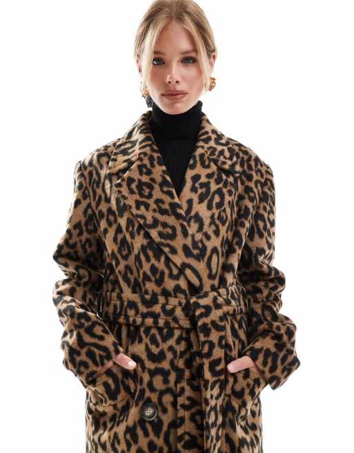 Miss selfridge leopard coat best sale