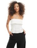 [Miss Selfridge] Miss Selfridge bengaline bandeau top in white 18 white