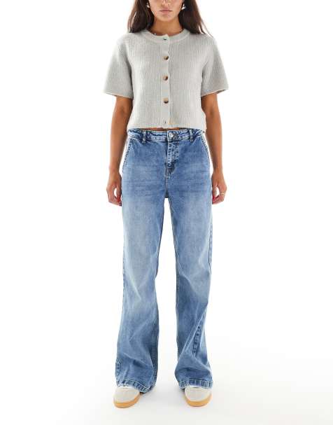 Miss Selfridge - Blå jeans med brede ben og svaj - view 1
