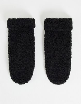 Miss Selfridge black borg mitten | ASOS