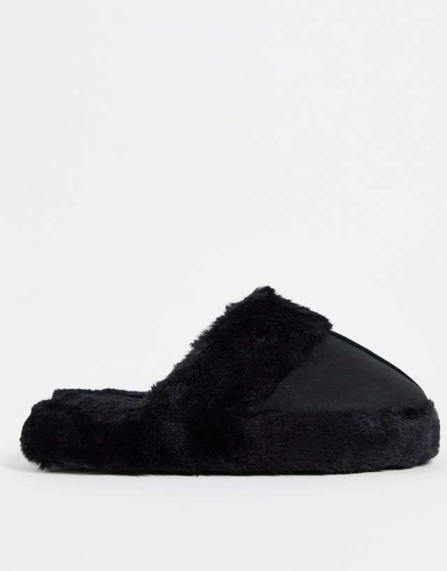 Miss Selfridge Black flatform slipper