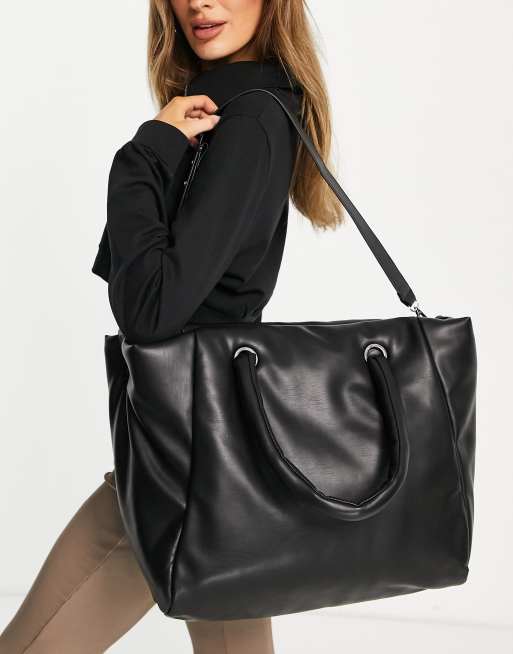 Miss Selfridge black pu tote | ASOS