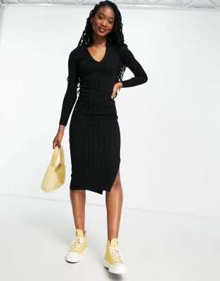 rib knit polo dress