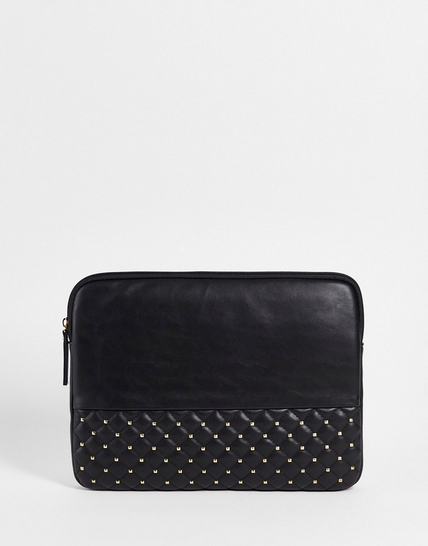 Miss Selfridge black studded laptop case