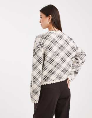Miss Selfridge Blanket Stitch Cardigan In Multi
