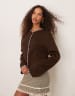 Miss Selfridge blanket stitch cardigan in navy