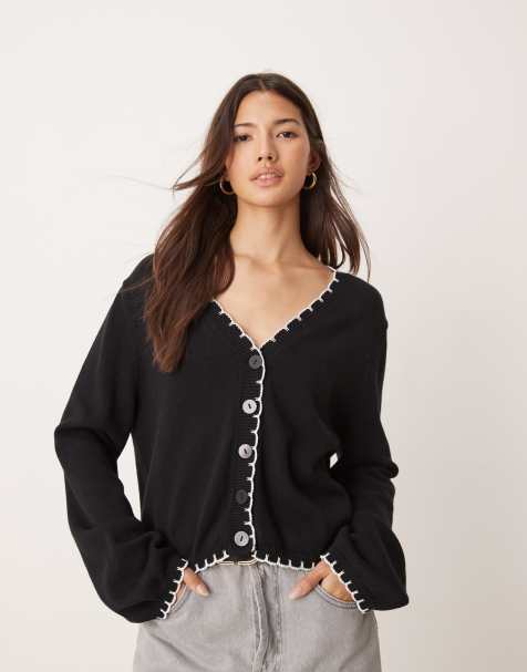 Miss Selfridge blanket stitch v neck cardigan - view 1