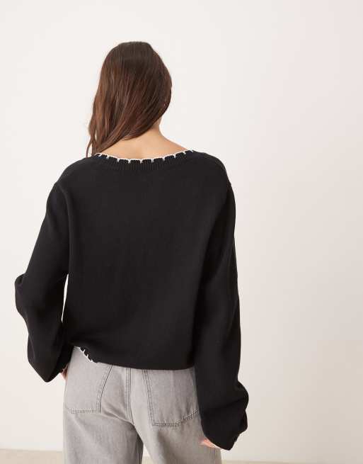 Miss Selfridge - Cardigan con scollo a V e impunture