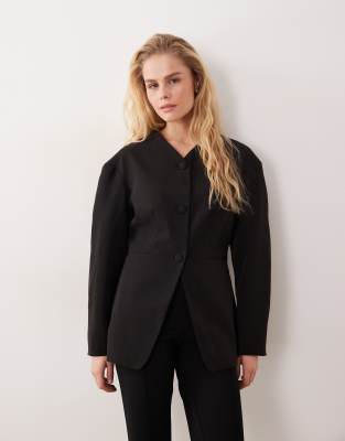 Blazer cintré sans col - Noir 40
