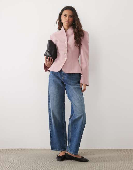 Miss Selfridge - Blazer corto senza colletto, 3 di 4