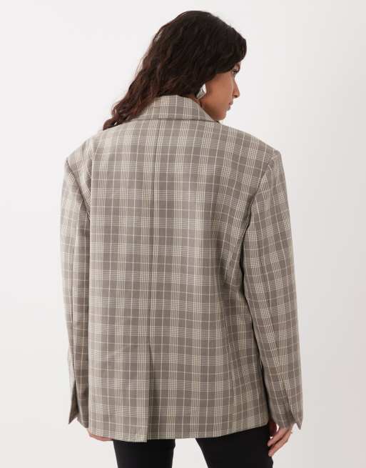 Miss Selfridge blazer croisé à épaules marquées à carreaux tbc, 3 de 4