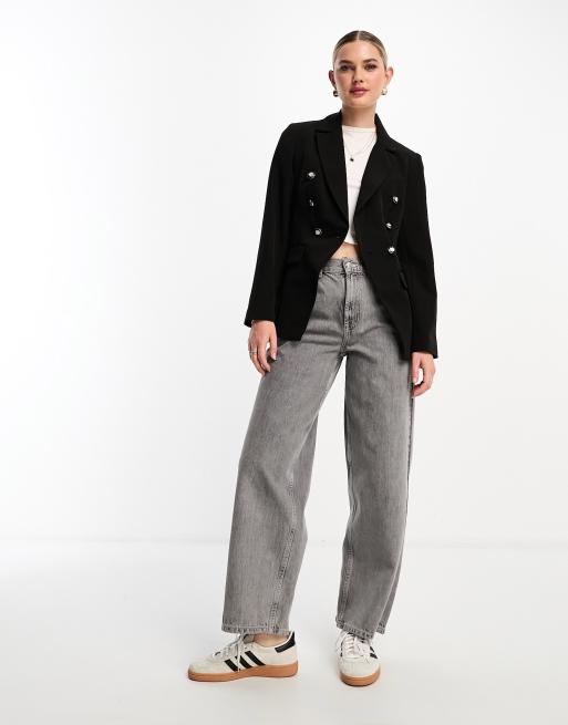 Miss Selfridge - Blazer doppiopetto stile militare nero , 3 di 4
