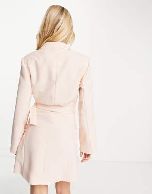 pastel pink blazer dress