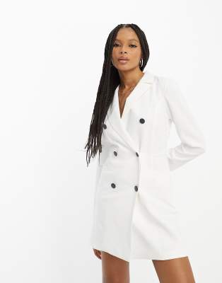 Miss Selfridge Military Blazer Dress In Ivory-white