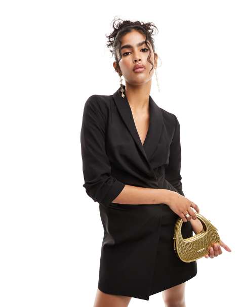 Black dress outlet with blazer outfit