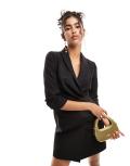 [Miss Selfridge] Miss Selfridge blazer dress with ruched detail-Black 8 BLACK