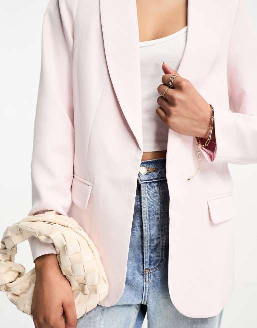 Miss Selfridge blazer in blush - LPINK, 2 of 4