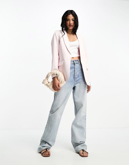 Miss Selfridge blazer in blush - LPINK, 3 of 4
