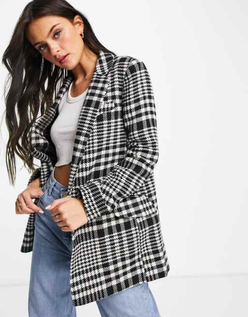 Miss Selfridge blazer in mono check | ASOS