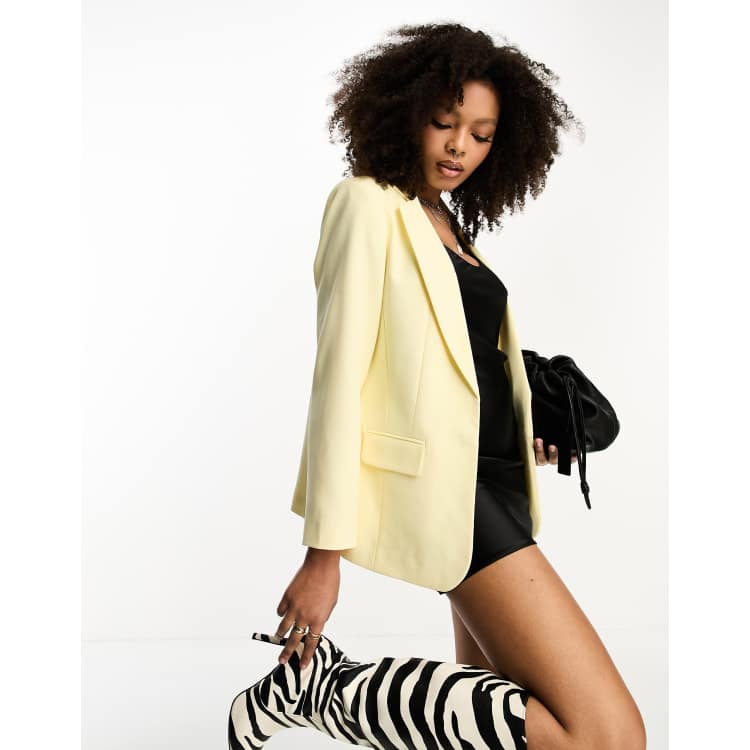 Miss Selfridge blazer in pale yellow ASOS