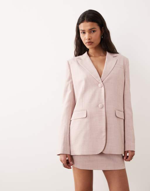 Miss Selfridge - Blazer oversize rosa in coordinato, 3 di 4