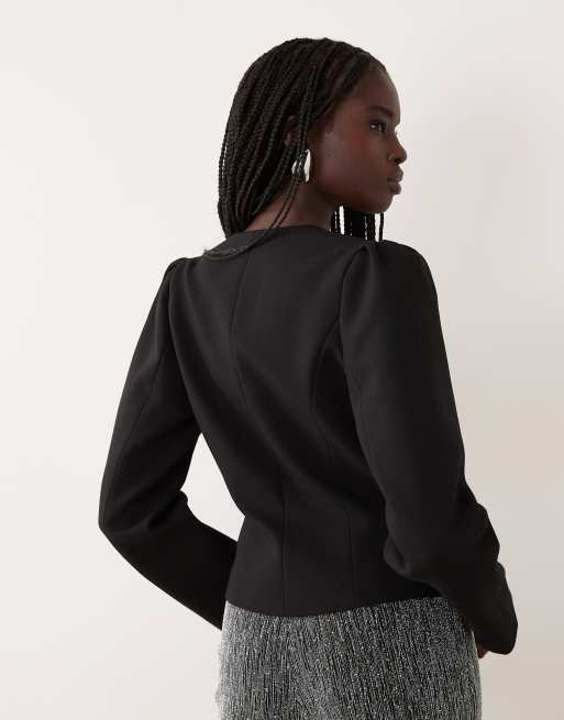 Miss Selfridge blazer sfiancato nero, 3 di 4
