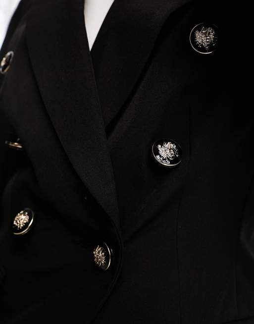 Miss Selfridge - Blazer style militaire à double boutonnage - Noir , 2 de 4