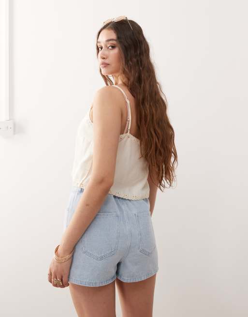 Miss Selfridge – Blektvättade shorts med resårmidja, 5 av 5