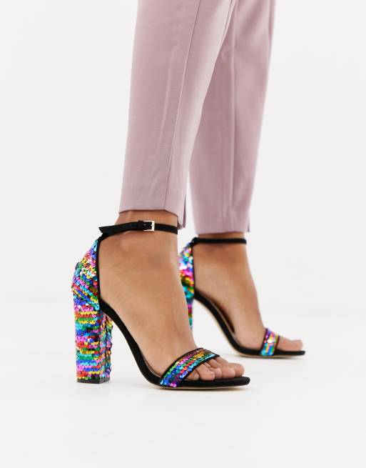 Rainbow store sparkle heels