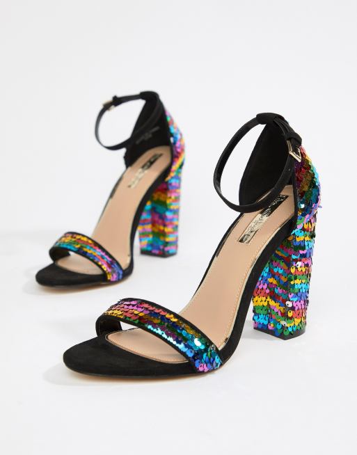 Rainbow hot sale block heels