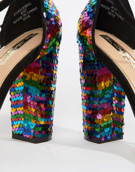 Rainbow block heels hot sale