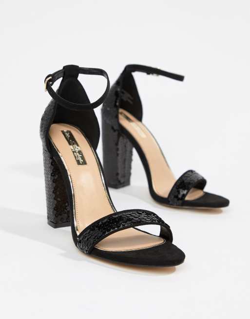 Black outlet sequin sandals