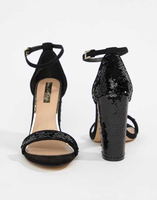 Black store sequin sandals