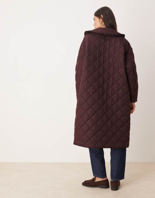 Miss Selfridge - Blommefarvet vatteret maxifrakke, 3 af 4