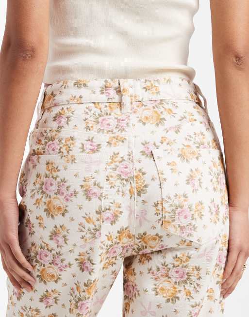 Miss Selfridge – Blommiga jeans med raka ben, del av set, 4 av 5