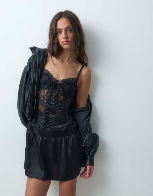 Miss Selfridge blonde corset minikjole i sort, 1 af 5
